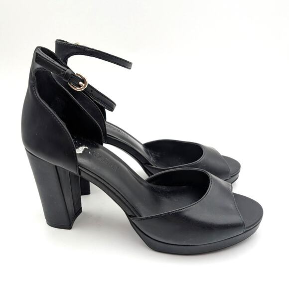 Anne Klein Vista Women's Ankle Strap Block Heels Sandals Black Size US7.5M EU38 - Picture 3 of 11